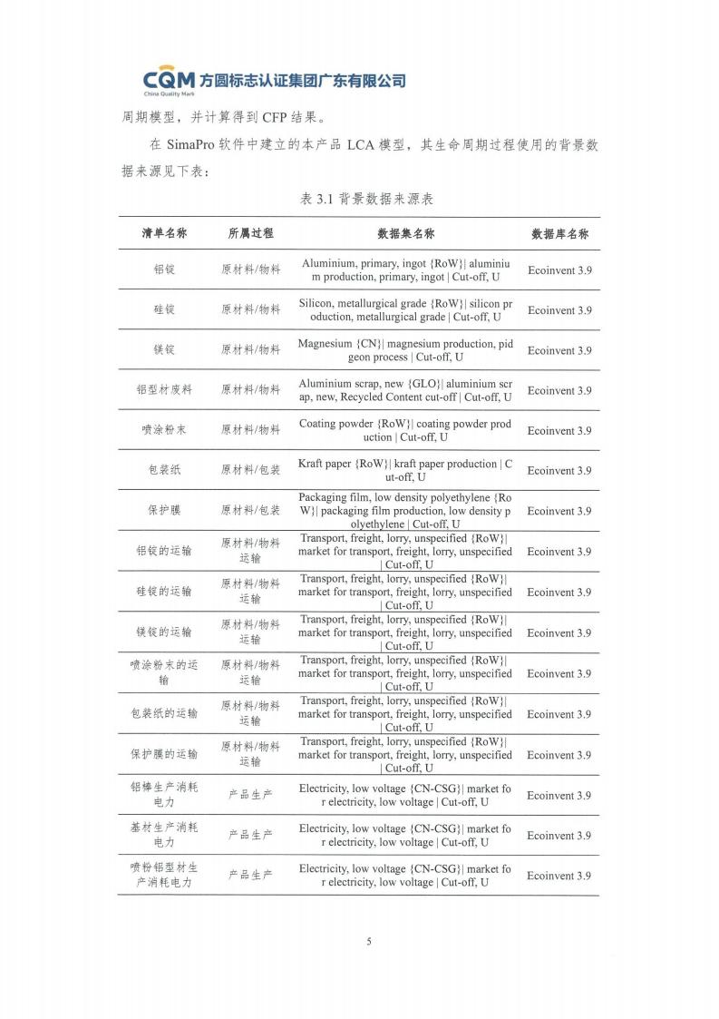 09铝合金建筑型材（喷粉型）产品碳足迹评价报告-方圆盖章(图11)